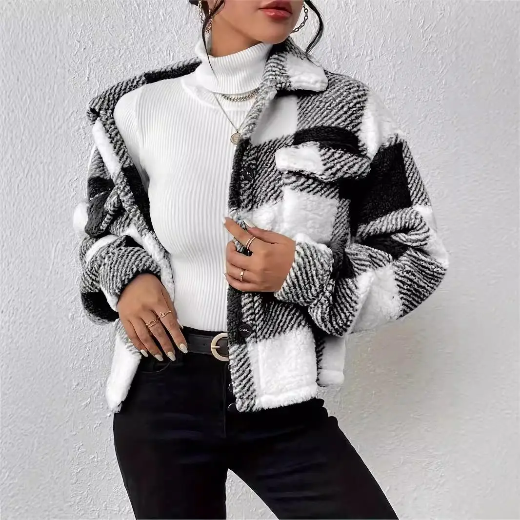 

Women's Casual Cardigan Jaet Top with Button ket Patch for Comfortable Home Use Protection Clothing