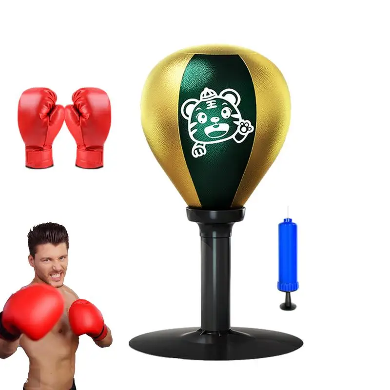 

Desk Boxing Punch Ball with Gloves Stress Relief Fighting Speed Training Punching Bag Muay Exercise Suction Cup Desktop Boxing