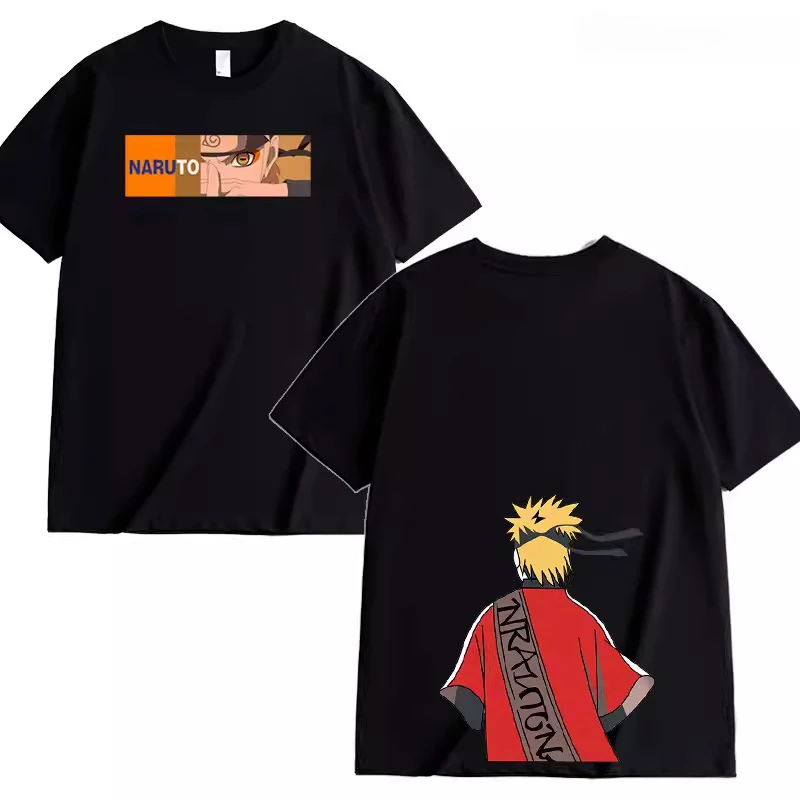 

Naruto T-shirt Joint Short-sleeved Band Earth Payne Sakurazu Sasuke Loose Cotton Children's Top Clothes Anime Figure
