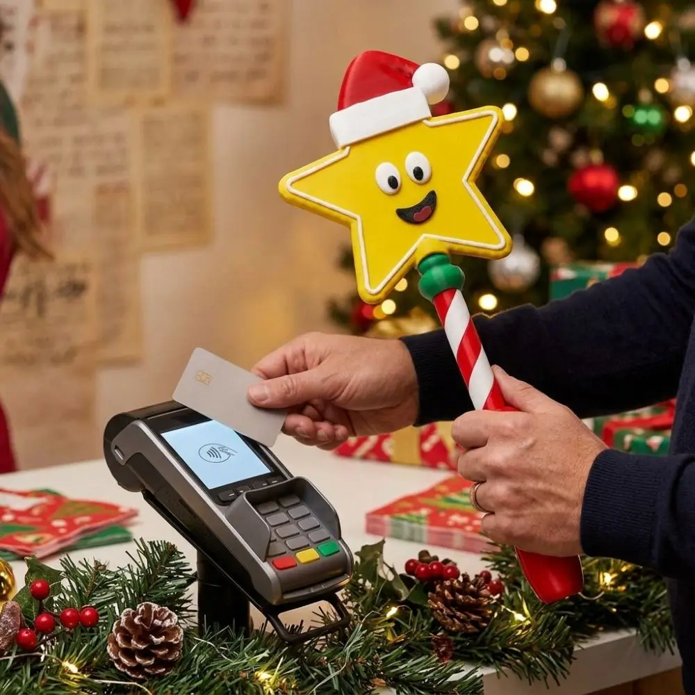 3D Printed Christmas Credit Card Wand Plastic Christmas Star Contactless Payment Wand Novelty Non-Contact