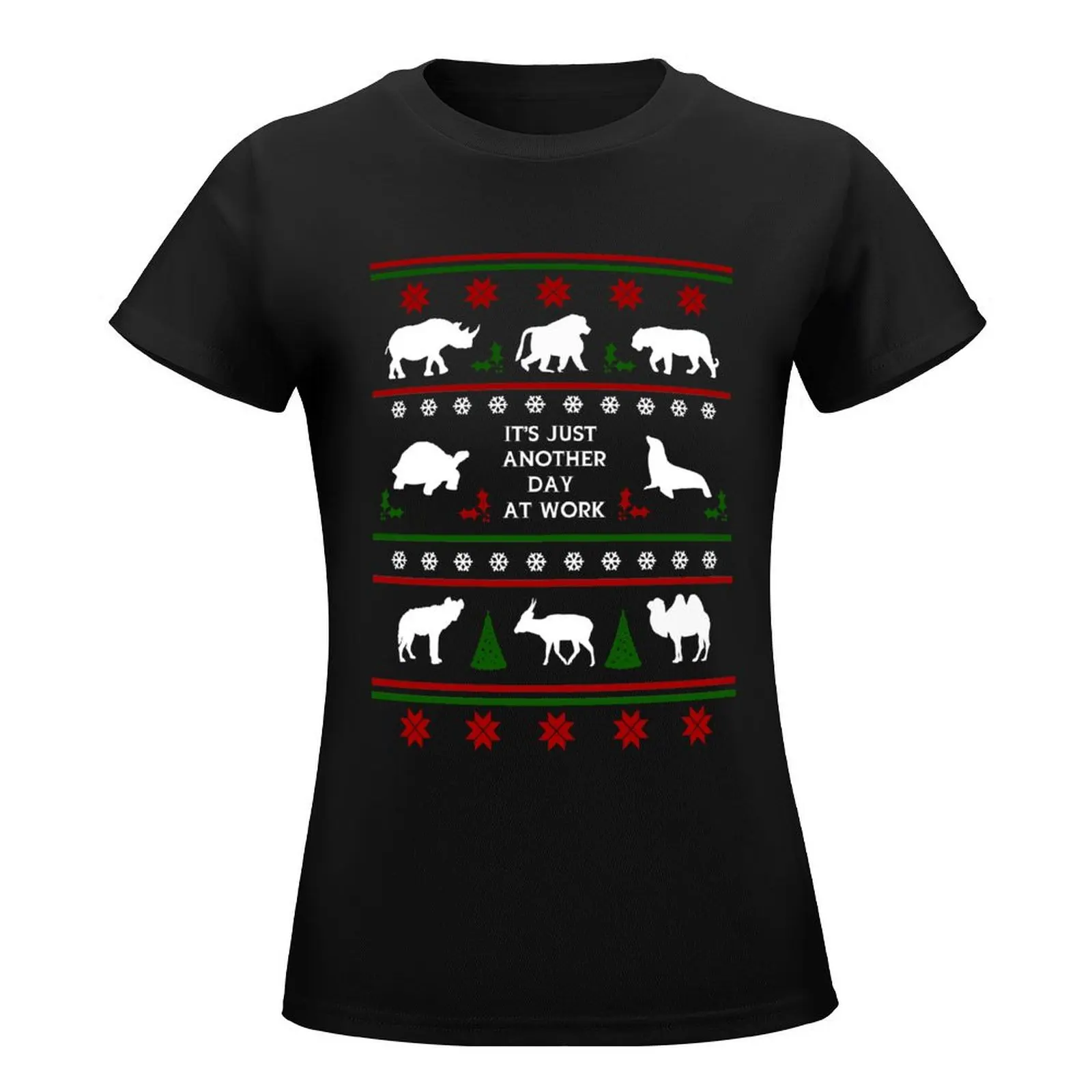 Animal Keeper's Ugly Christmas Sweater T-Shirt summer top cute clothes Women tops