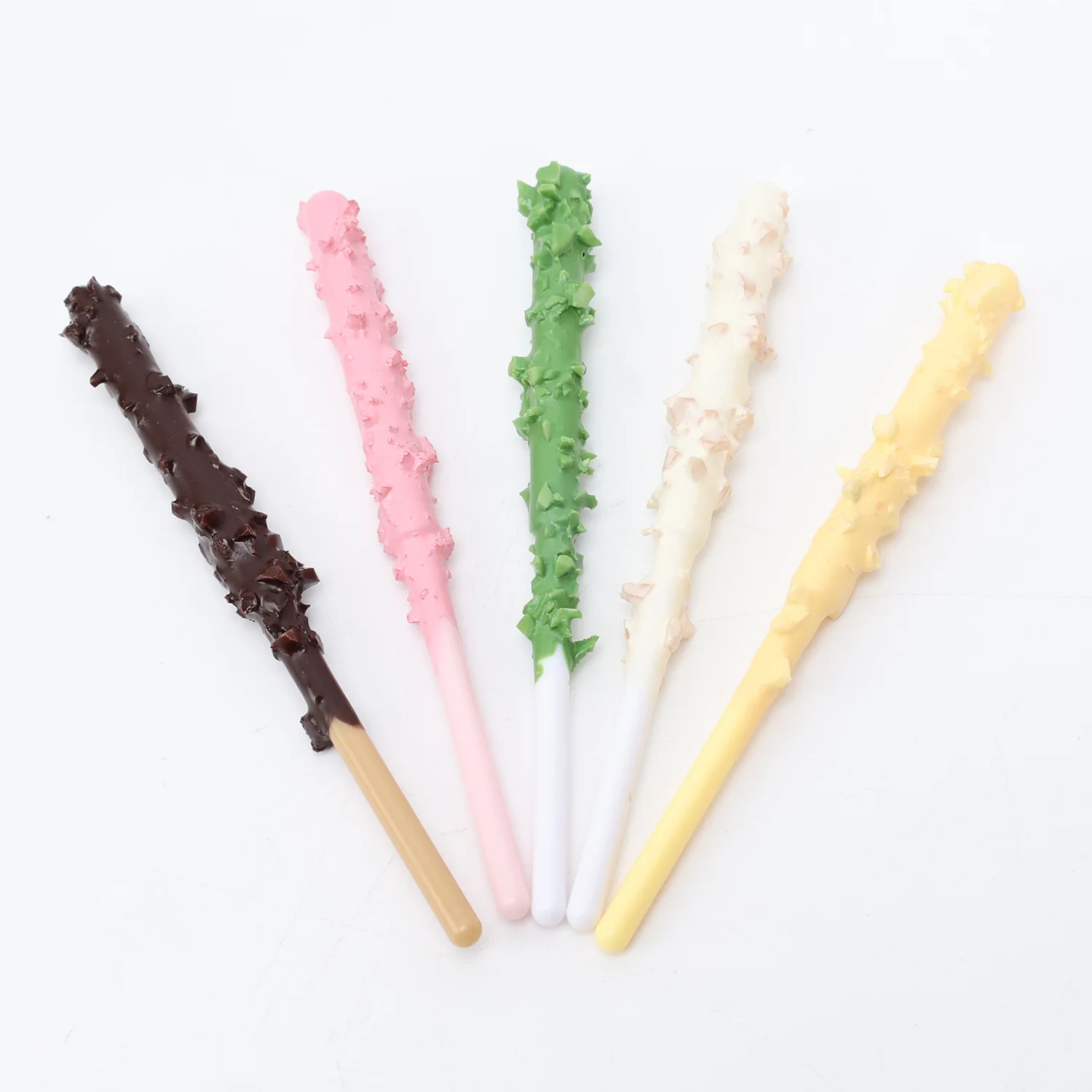 9cm Artificial Strawberry Chocolate Stick Fake Food Model Snack Biscuit Stick Mini Dessert Simulation Decoration Ornament Decor
