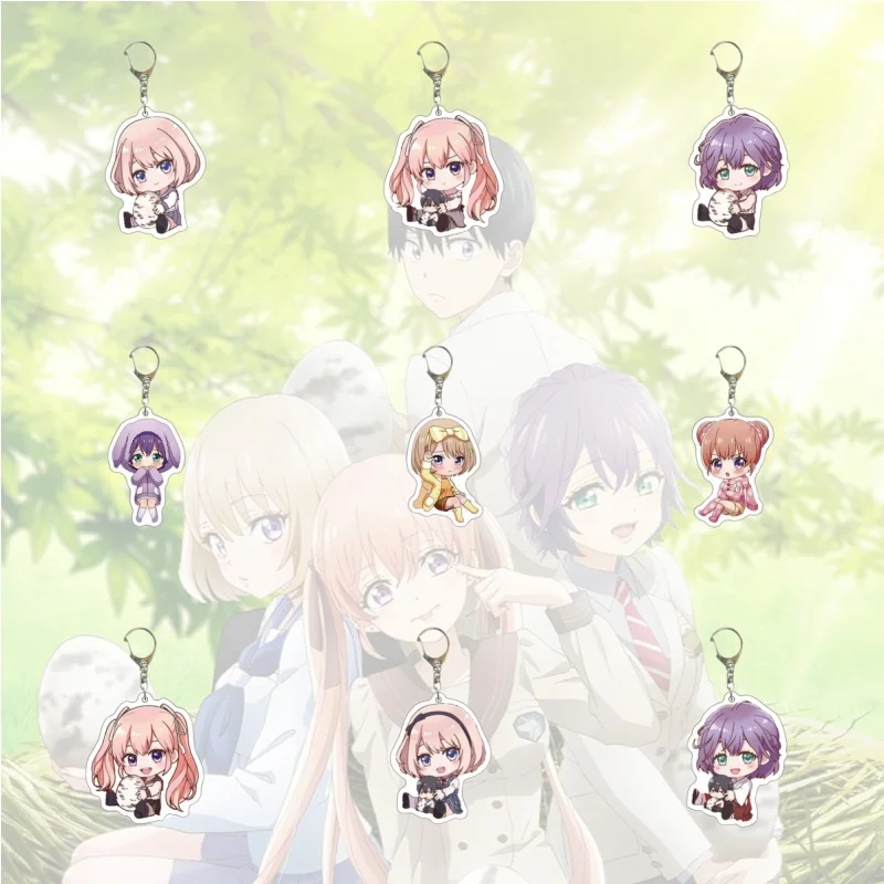 Anime A Couple Of Cuckoos Acrylic Pendant Keychains Accessories Car Key Chain Key Ring Phone Bag Hanging Jewelry Gifts