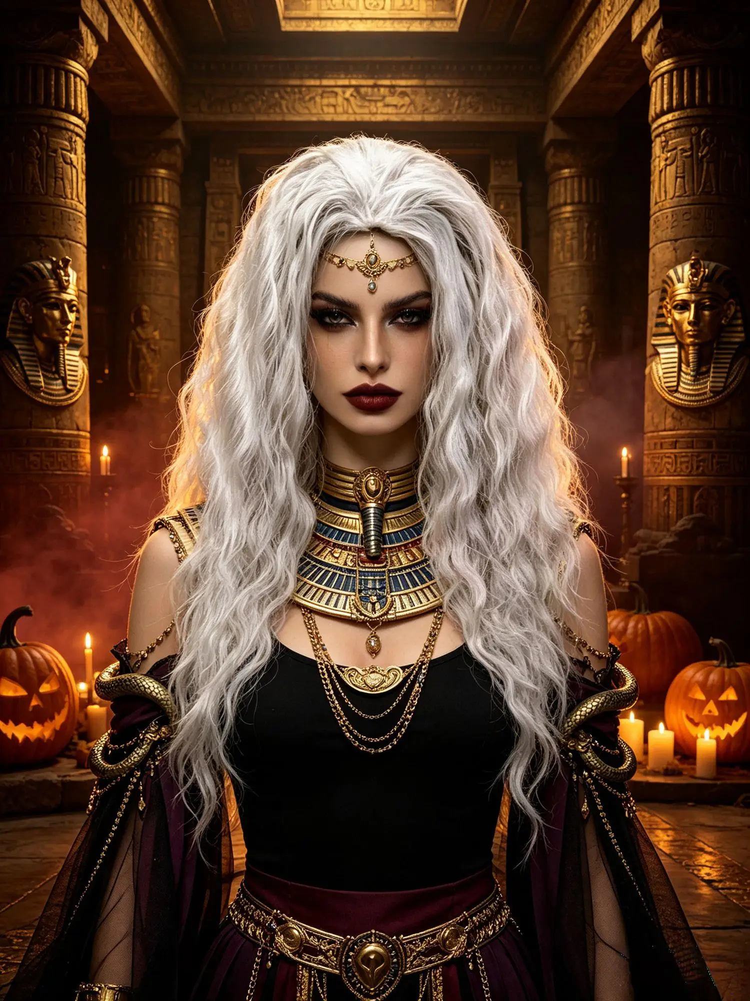 White Silver Gray Synthetic Fiber Long Curly Wig Big Waves Fluffy Voluminous Thick Hair with Part Heat Resistant Adjustable Cap for Women Girls Cosplay Party Halloween Masquerade Ball Theatre Stage Show Role Play