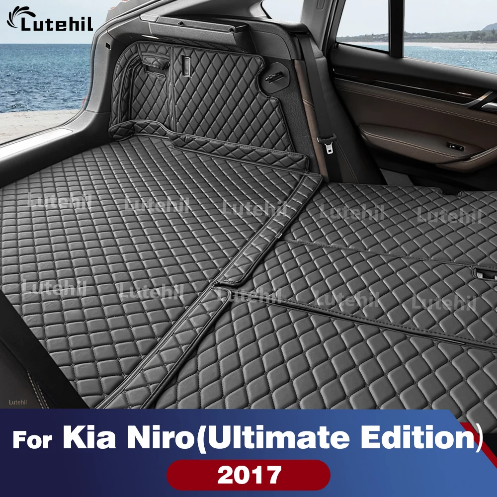 

For Kia Niro （Ultimate Edition）2017 Full Coverage All Weather Trunk Mat Cargo Liner with Backrest Protectors Custom Carpet Cover