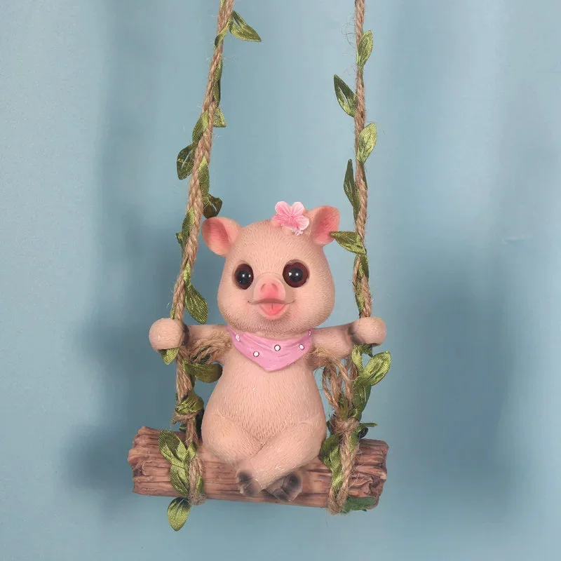 

Cute Pig Pot Hanger - Creative Cartoon Animal Flower Pot Hanger for Outdoor Garden, Yard Landscaping Resin Hanging Ornament