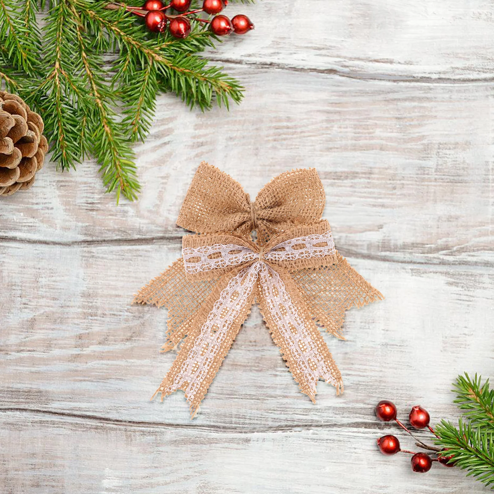 

12pcs Burlap Bows Christmas Decorative Accessories Elegant Wedding Craft Ornament Wreath Appliques Diy Sewing Rustic Jute Ribbon