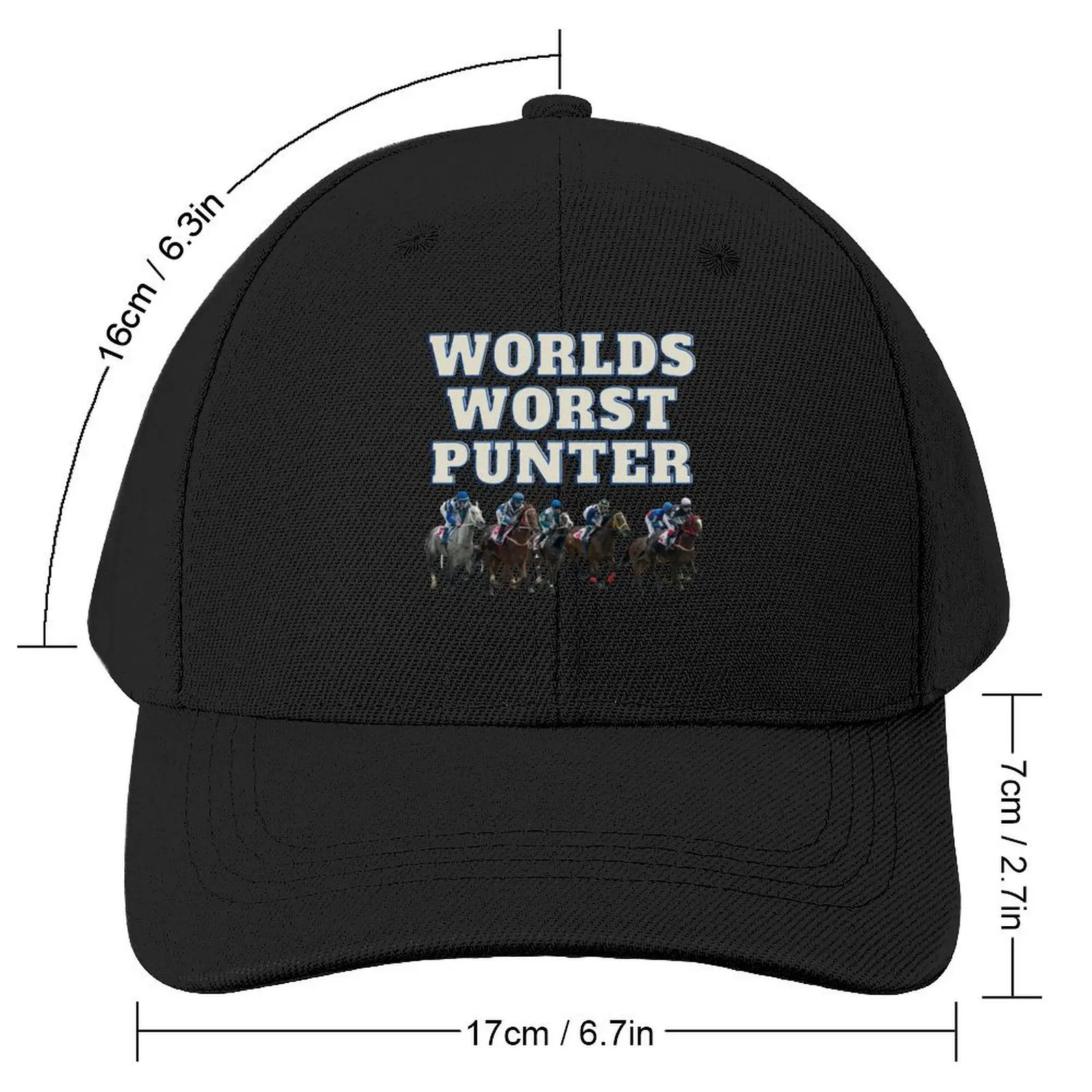 Worlds worst punter - horse racing bet Baseball Cap Golf Military Tactical Cap Hat Beach Women's Hats Men's