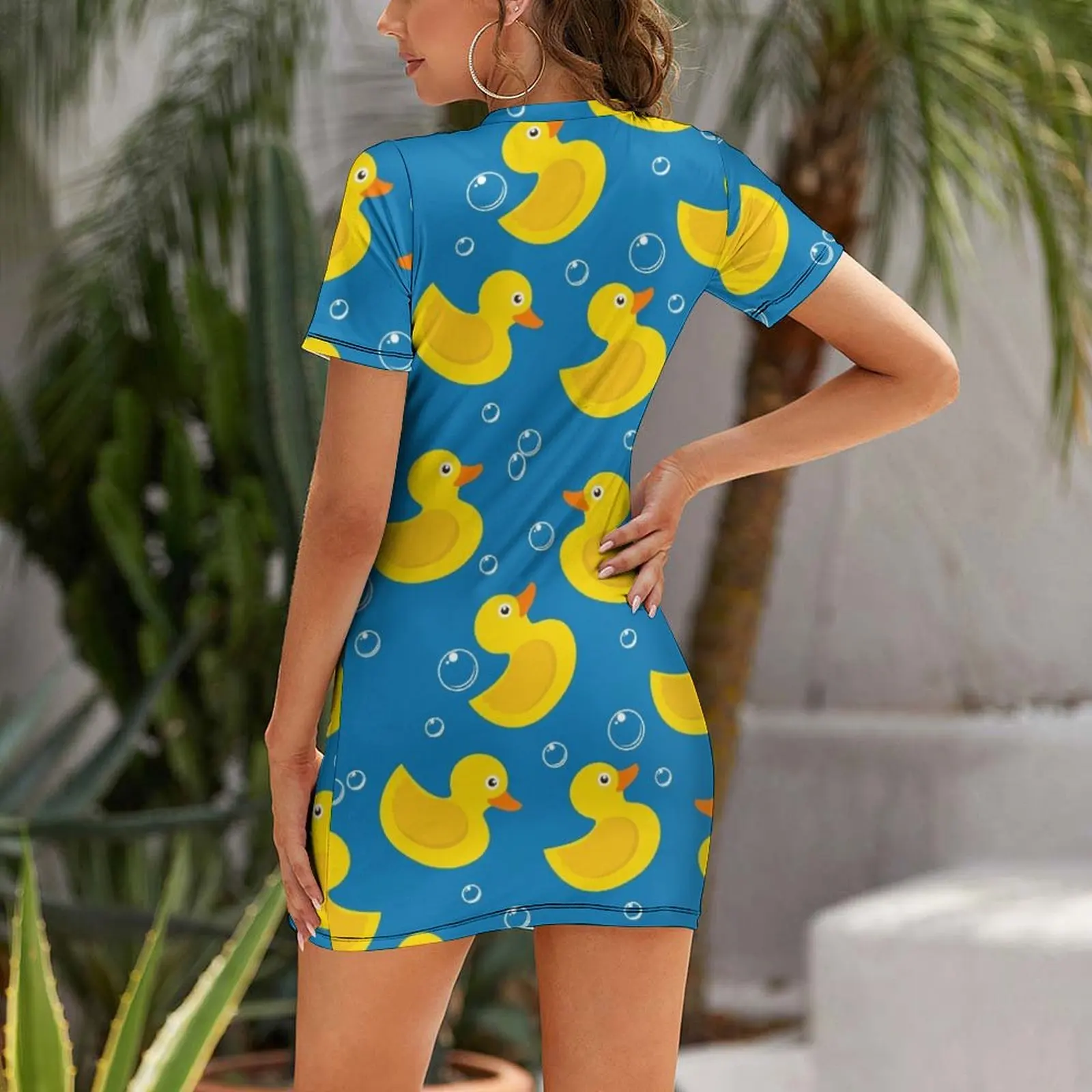 Robe Ducky en caoutchouc à manches courtes, ample, vêtements d'été pour femmes, vêtements de bal, robes de soirée pour dames