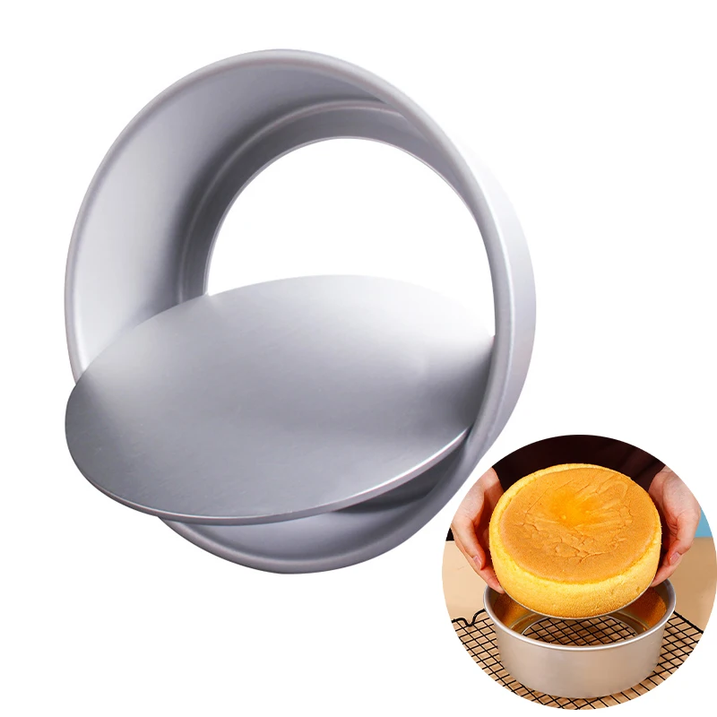 4/6/8 Inch Round Cake Pan Set With Removable Bottom Aluminum Alloy Chiffon Cake Mold/Mould Set 3 Tier Round Cakes Tins Tools