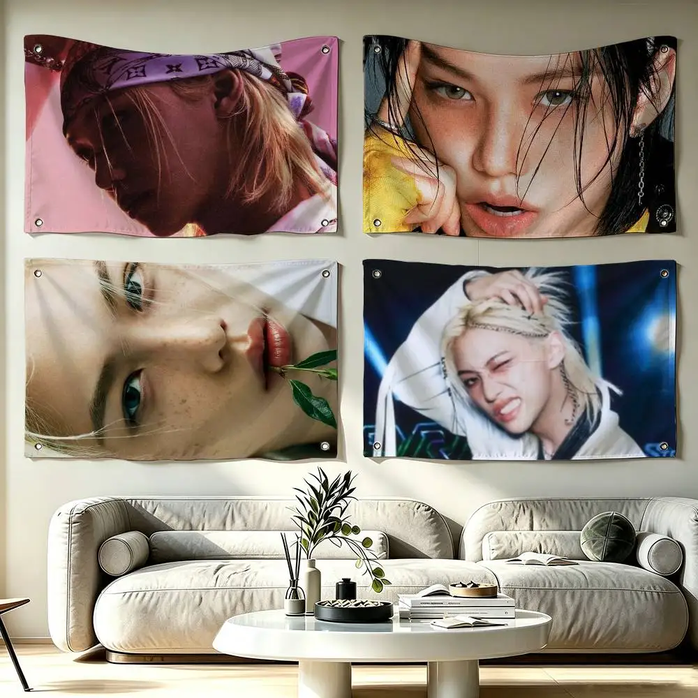 F-Felix Lee SSKZ  Flags Wall Hanging Tapestry Outdoor Garage Room Decorative flag Background Blanket