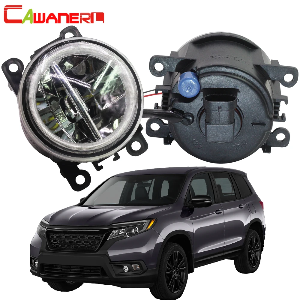 

2 X Car LED Angel Eye Fog Light Assembly For Honda Passport 2019 2020 2021 H11 4000LM Front Fog Daytime Running Lamp DRL 12V