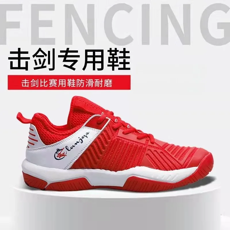 Popular Competitive Competition Fencing Shoes Wear-resistant and Non-slip Training Shoes Rubber Sole Men's Women's Sports Shoe