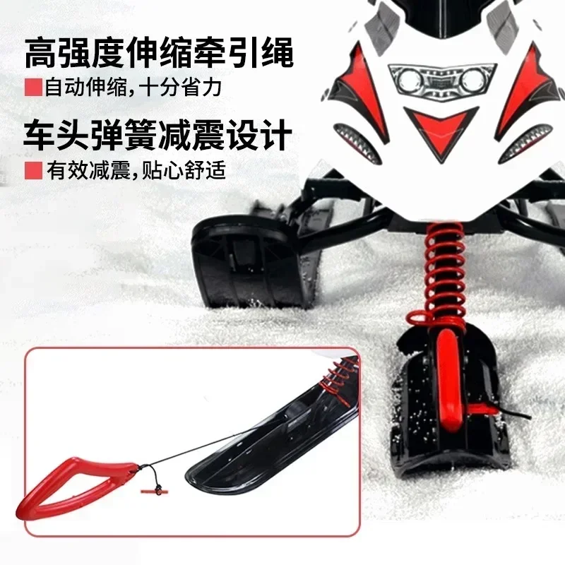 Winter Thickened Children's Ski Scooter Adult Children's Grass Skiing Supplies Snow Crawler Sled Ski Board