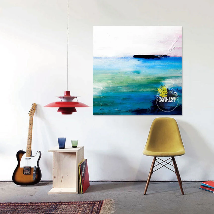 

Большие картины, современное украшение для гостиной, холст, стена, синяя акриловая абстрактная картина, без рамки, художественный дизайн, ручной рисунок