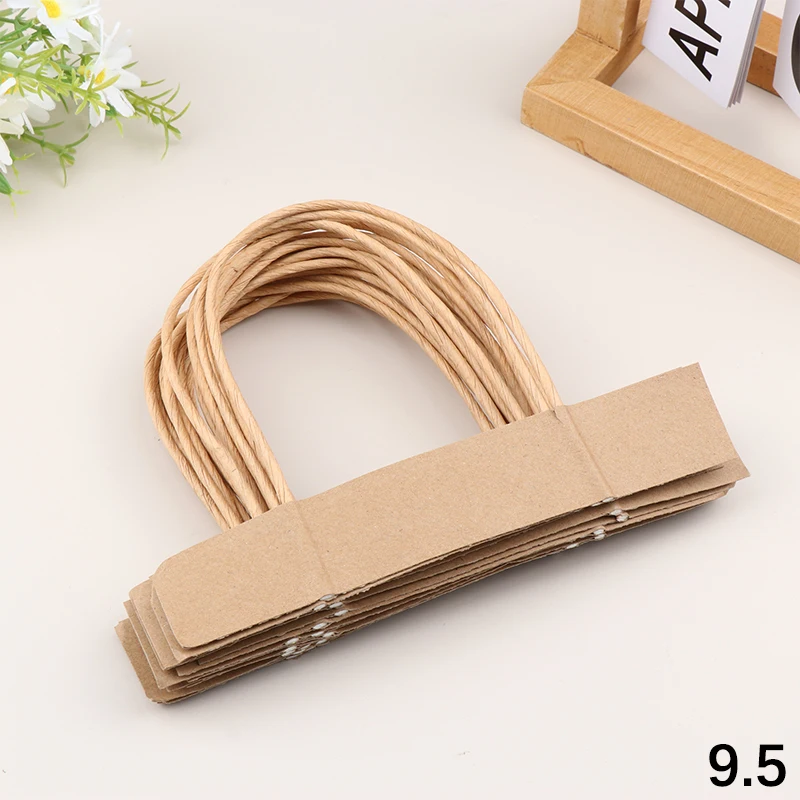 10pairs Colored Tote Bag Rope Kraft Paper Handbag Bag Rope DIY Bag Tote Cord Candy Children's Gift Candy Box With Hemp Rope