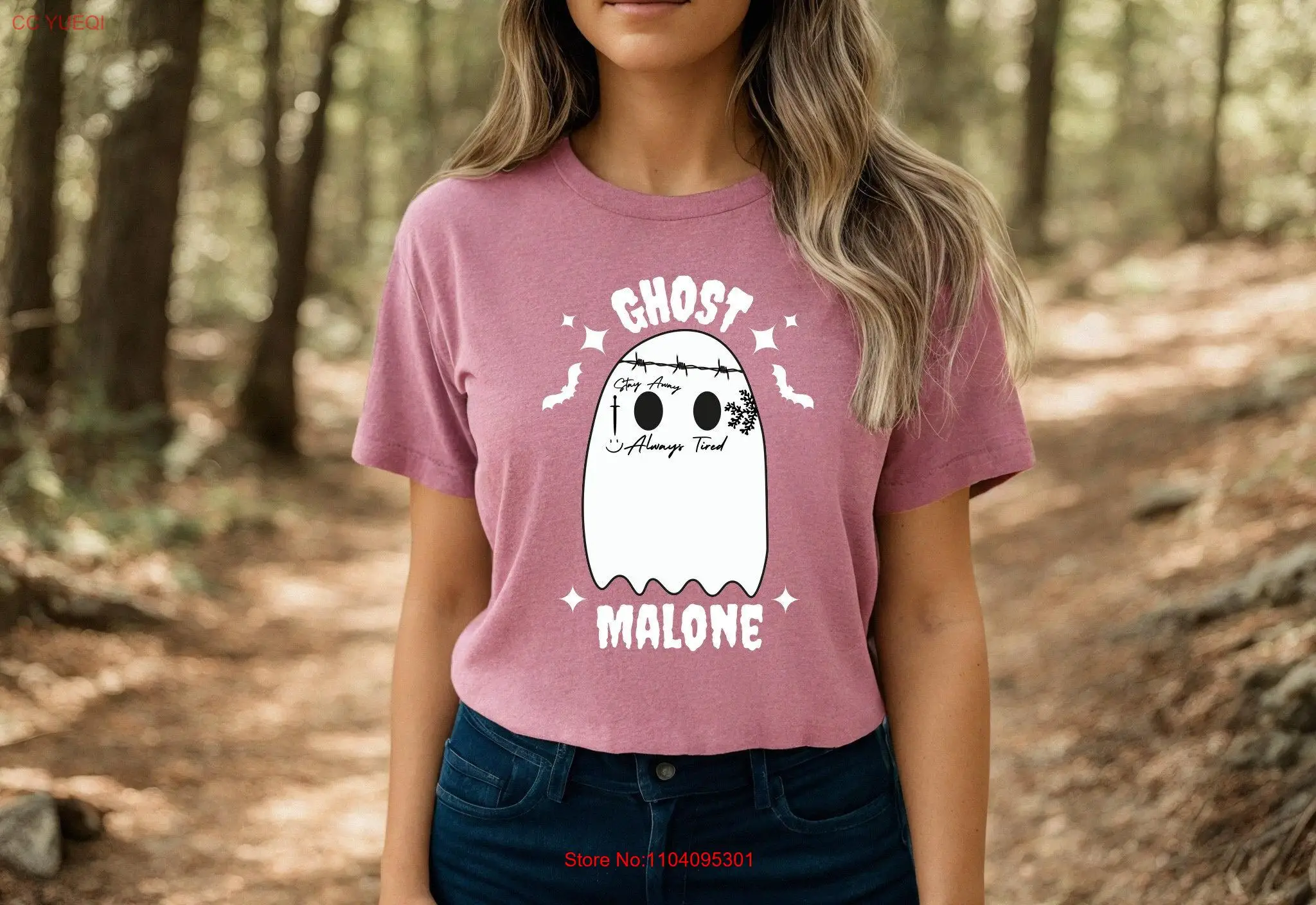 

Ghost Malone Halloween T Shirt I'd be Crying Trending 2024 long or short sleeves