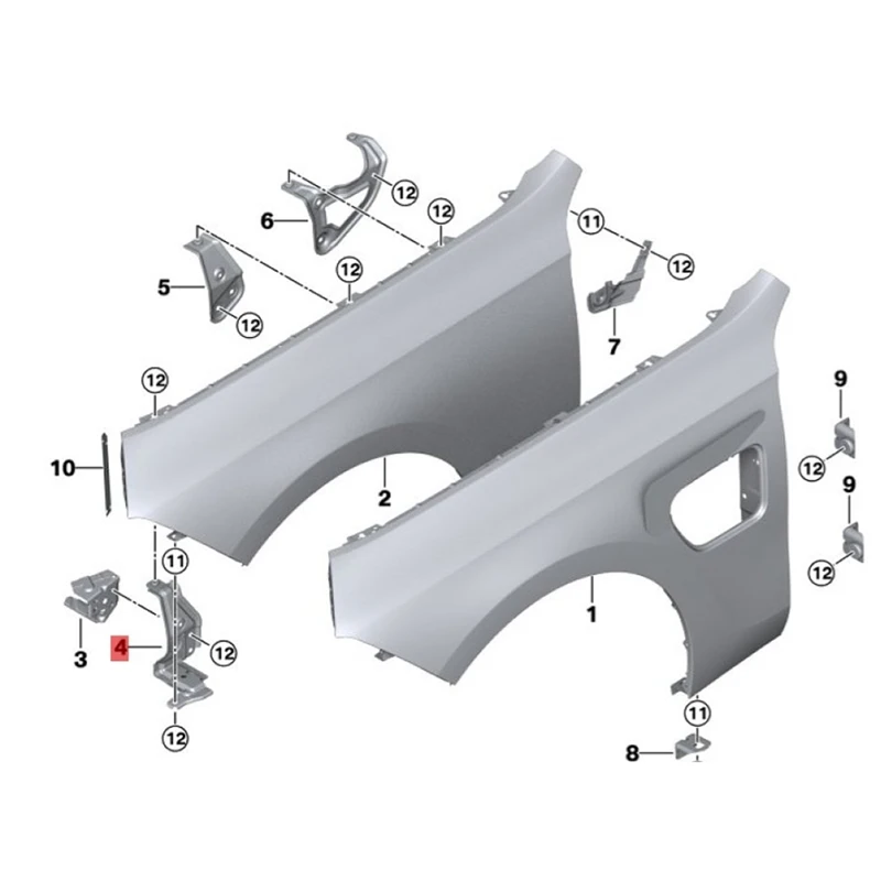 1Pair Car Front Side Surround Bracket Support 41355A2F563 41355A2F564 For BMW G70 2022-2024 Parts Bumper Enclosure Bracket