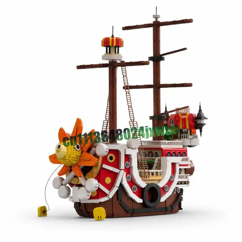 8943PCS Anime Pirate Ship Cartoon Sailing Vessel Custom Building Blocks Assembly Educational Collection Display Festival Gifts
