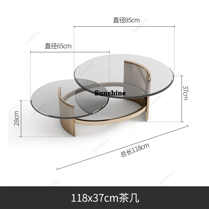 Italian light luxury coffee table modern simple small apartment living room Nordic ins style size round, combination