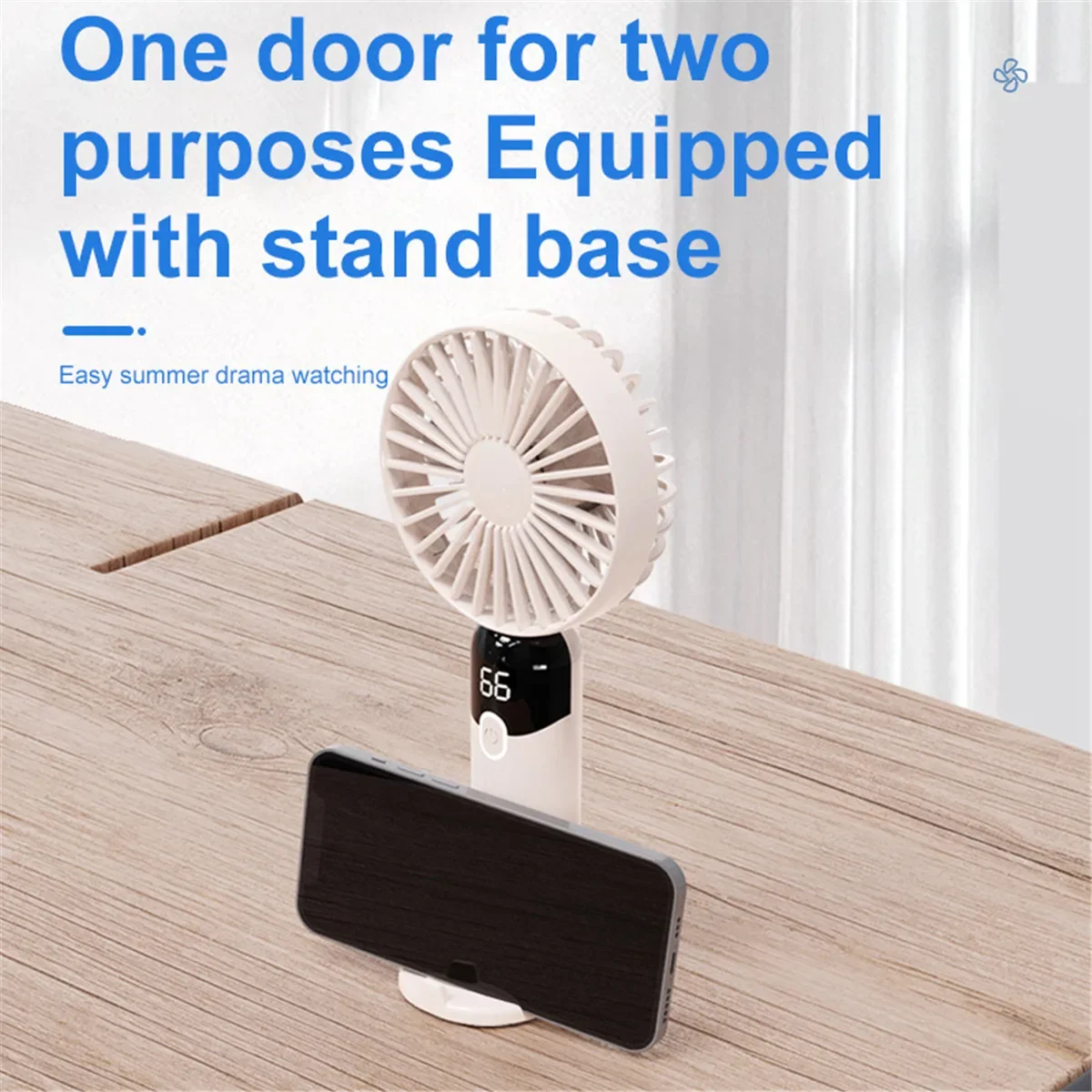 Mini ventilatore portatile ricaricabile tramite USB, 6 velocità, ventilatore portatile leggero, perfetto per l'ufficio, l'aperto, i viaggi e il campeggio