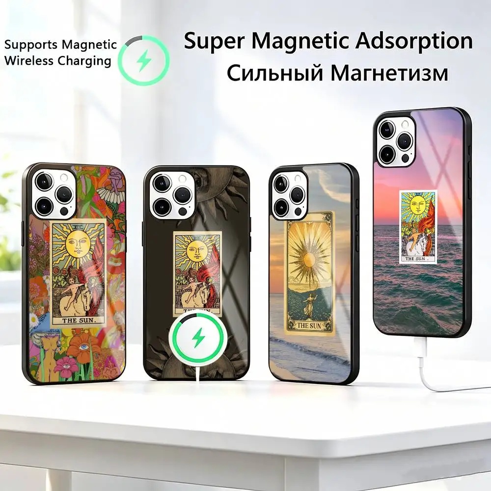 Moon Star S-Sun Tarot  Phone Case For iPhone17,16,15,14,13,12,11 Plus,Pro Supports Magnetic Wireless Charging