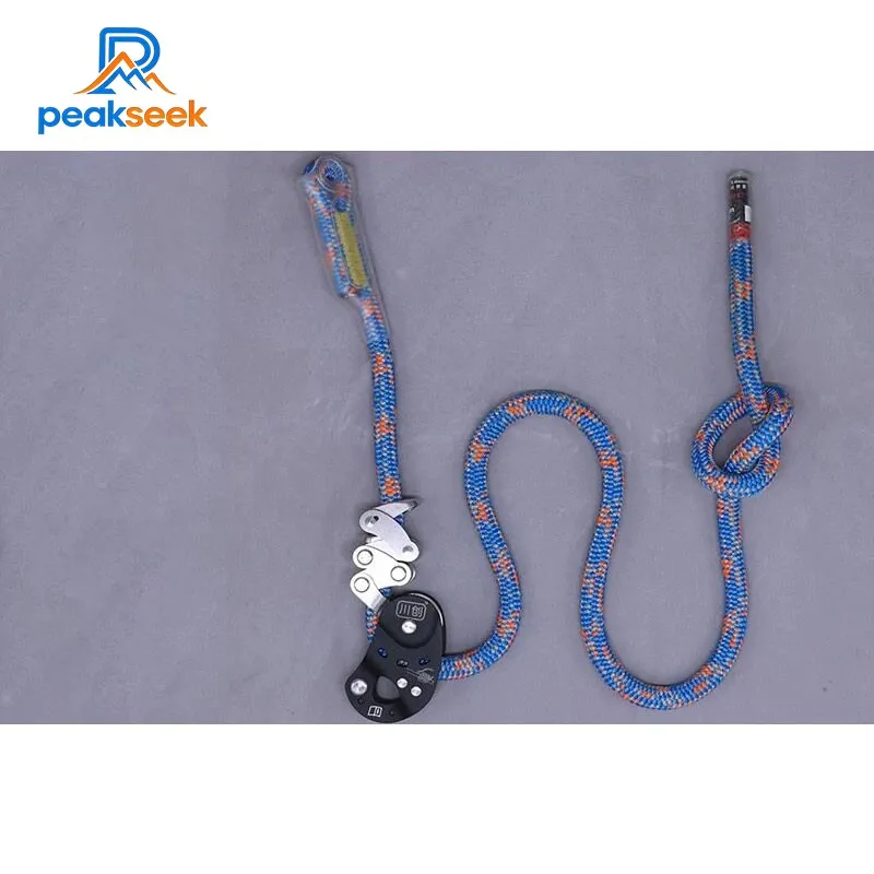 Peakseek Black Rope Grab 150KG Load High-altitude Operation Protection Auxiliary Device with Rope