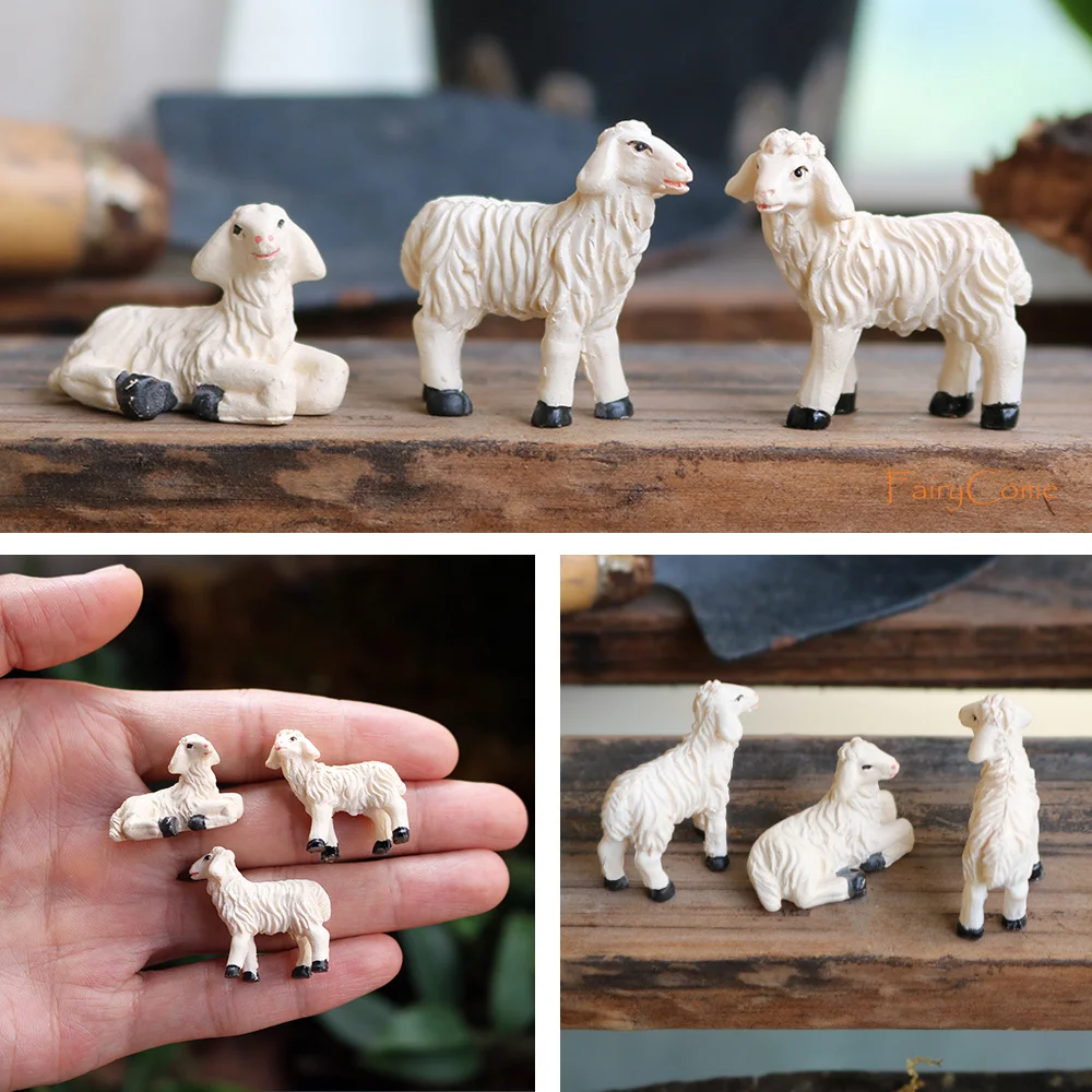 Lot De 3 Meubles Miniatures Bois Rustique | Banc, Chaise à Bascule Et Table | Jardin Féerique, Maison De Poupée | Résiste Aux Intempéries
