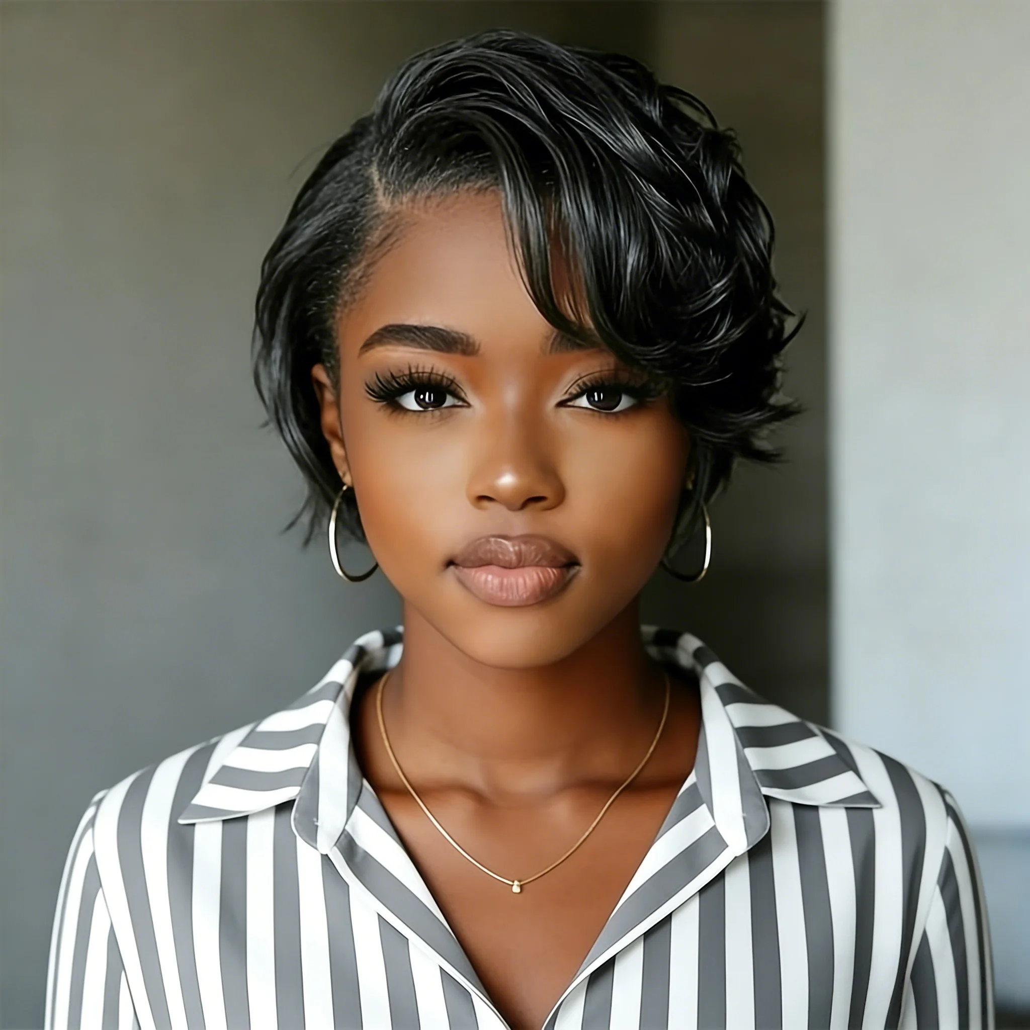 

Парик-боб из натуральных волос 13x4x1 T-образной формы с кружевной передней частью, короткая стрижка пикси, для женщин