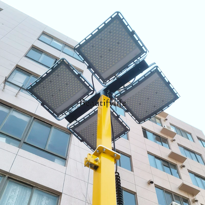 Phare d'éclairage Mobile, contrôle des inondations, lampe de travail de levage automatique complète d'urgence, manivelle de 4.5 mètres