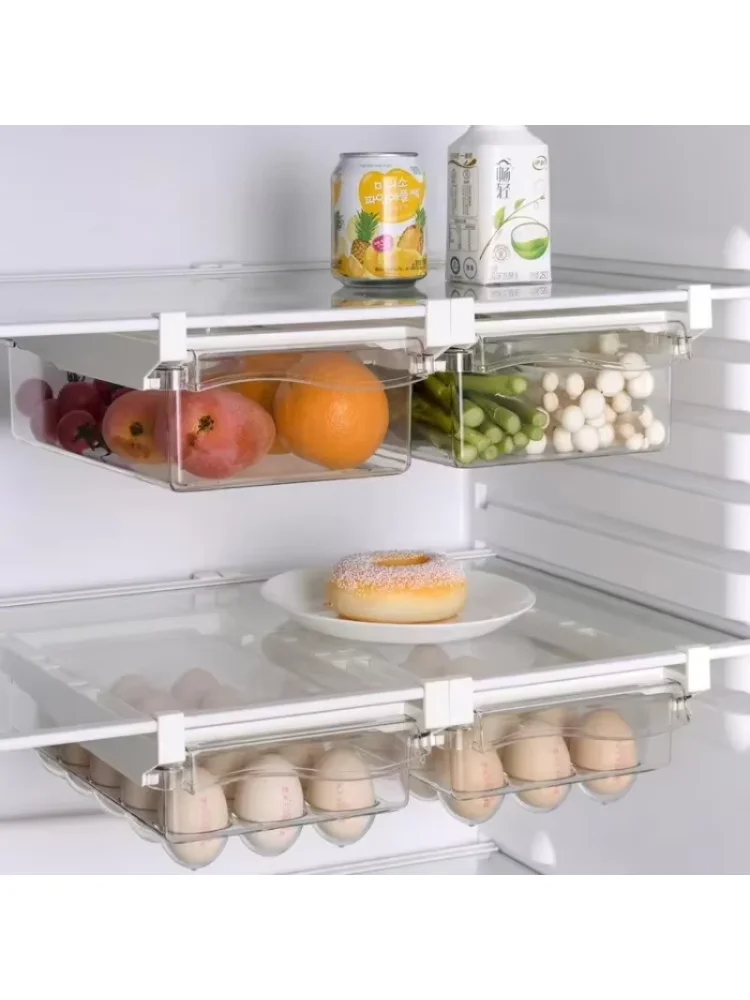Fridge Organizer Fruit Egg Refrigerator Storage Rack Under-shelf Refrigerator Drawer Box Fresh-keeping Kitchen Organizer