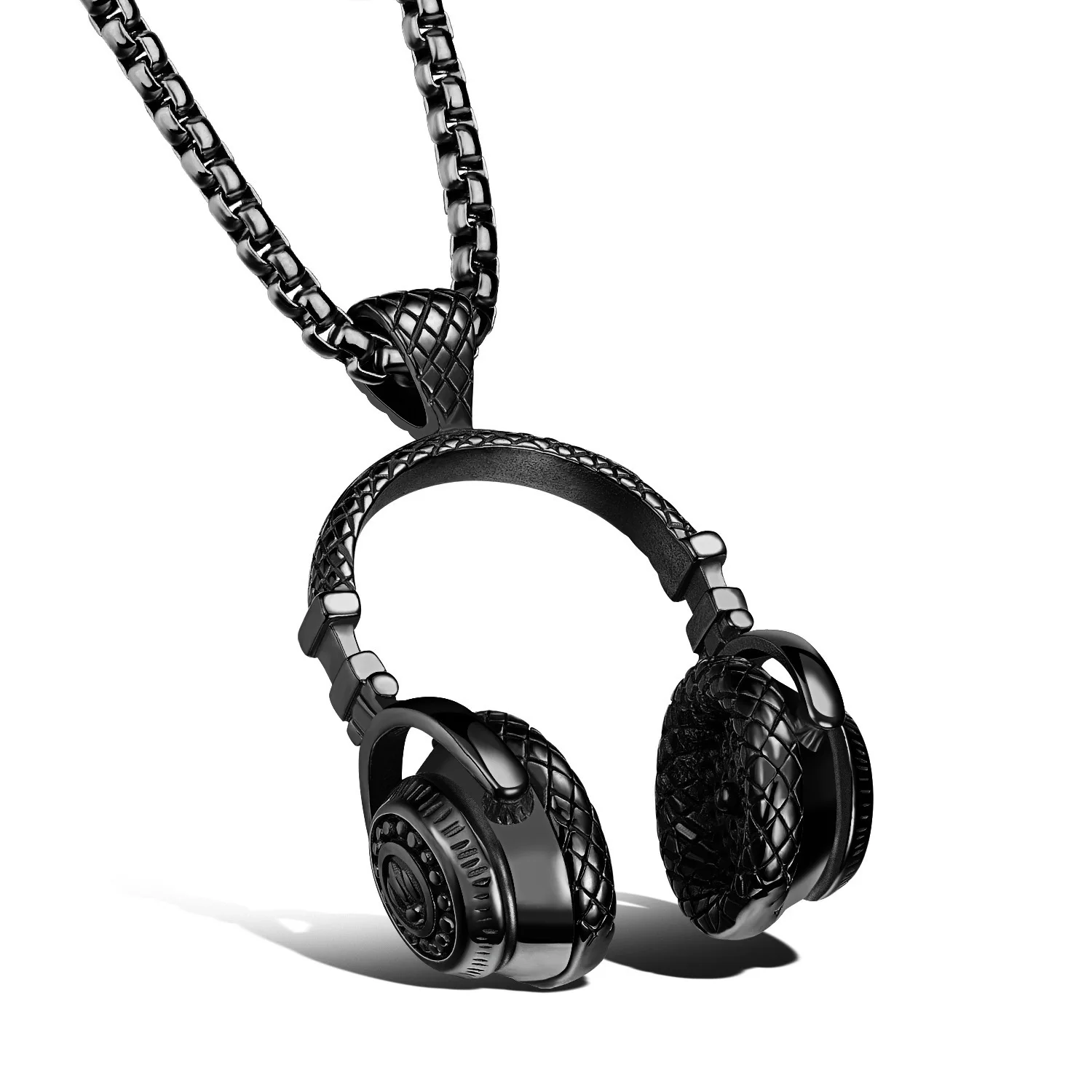 European And N Accessories Hip-hop Rock Music Alloy Headphone Necklace Pendant Titanium Steel Lovers Necklace