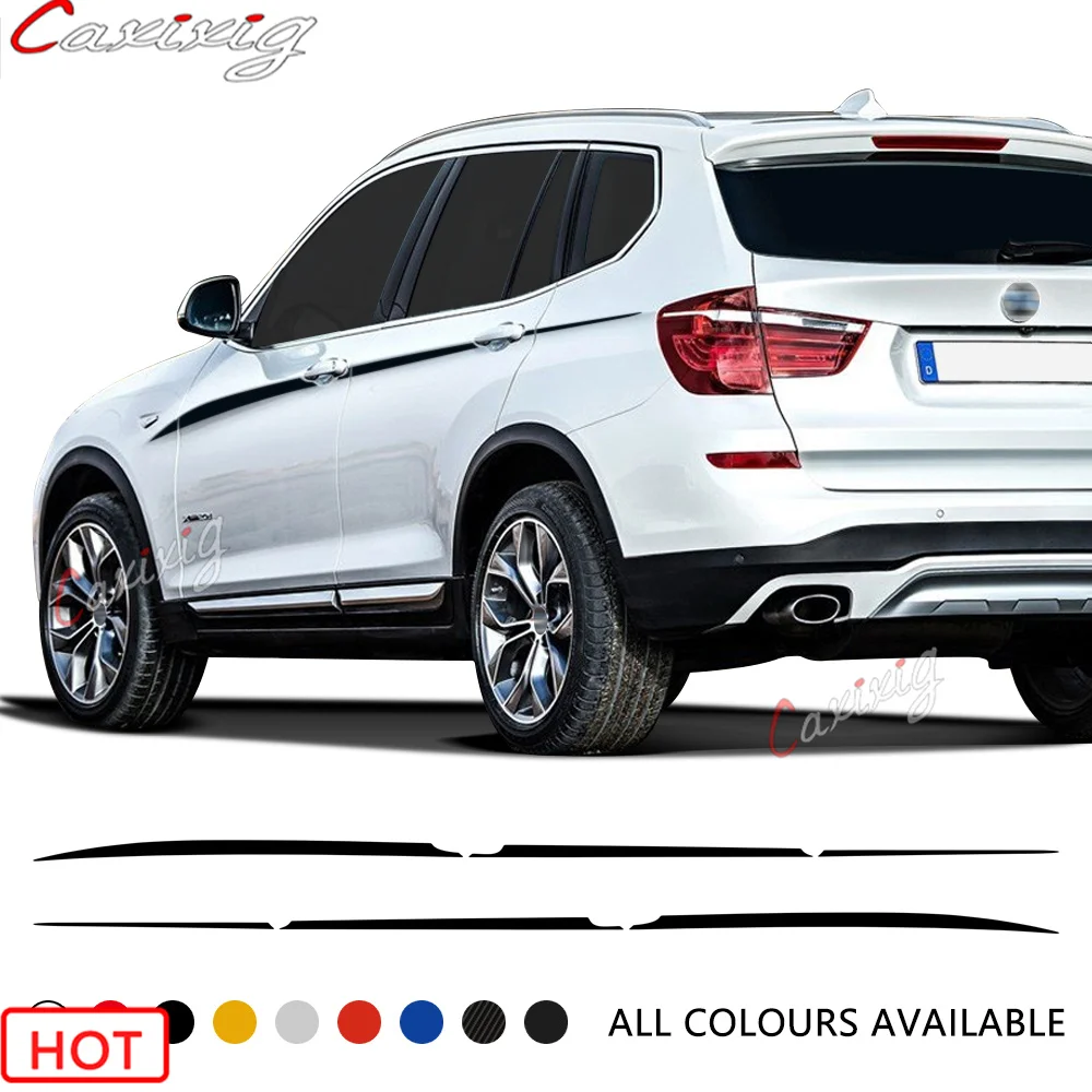 Door Side Accent Upper Stripes Sticker Waist Line Body Decal Graphics Vinyl Decoration For BMW X3 M F25 2X M Performance