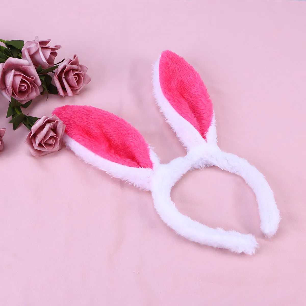 

Повязка на голову с ушками кролика, белая роза, мягкая ткань, удобный аксессуар для волос, праздничные ушки кролика, повязки для волос