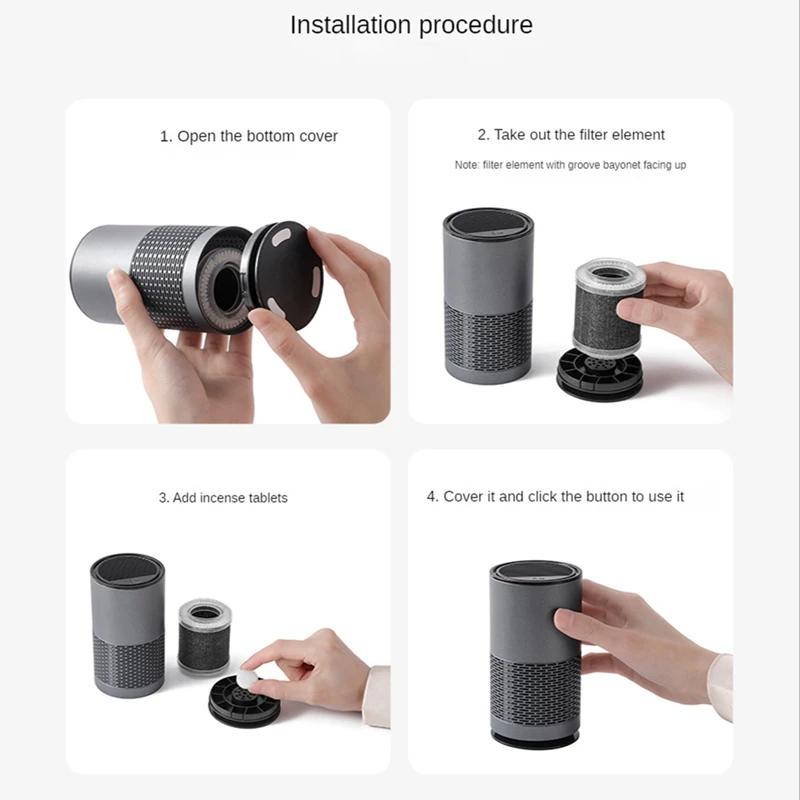 USB قابلة لإعادة الشحن لتنقية هواء السيارة ، منقي منزلي ، فلاتر Hepa ، سطح المكتب ، محمول ، منظف ، ناشر