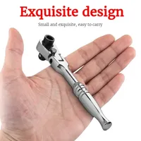 2 In 1 Round handle Ratchet Wrench 1/4 Double Ended 72 Teeth Quick Spanner Tool Screwdriver Socket Bit DIY Home Repair Hand Tool