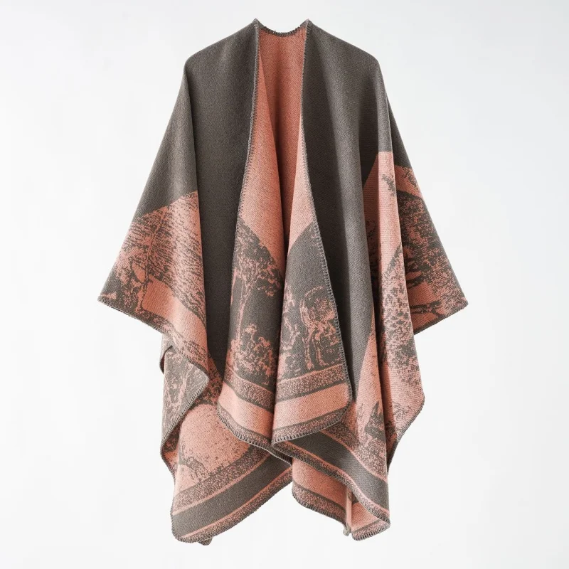 A woman\'s shawl printed with a warm cloak ethnic wind retro autumn and winter