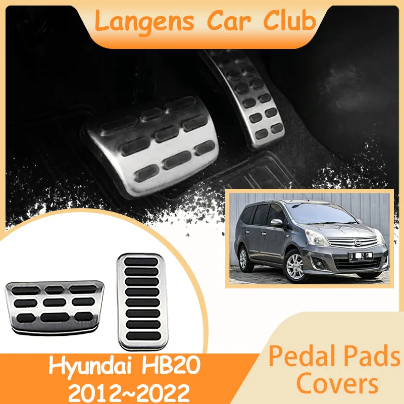 

For Hyundai HB20 2012~2022 Stainless Steel AT MT Car Foot Brake Pedals Rest No Drilling Accelerator Tray Part Accessories.