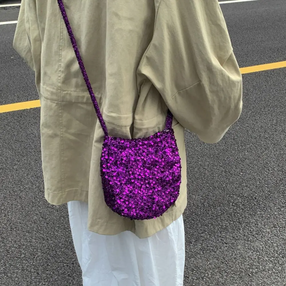 

Fashionable Blingbling Sequin Crossbody Bag Heart Cute Canvas Shoulder Bag Handbag Large Capacity Cloth Messenger Bag Travel