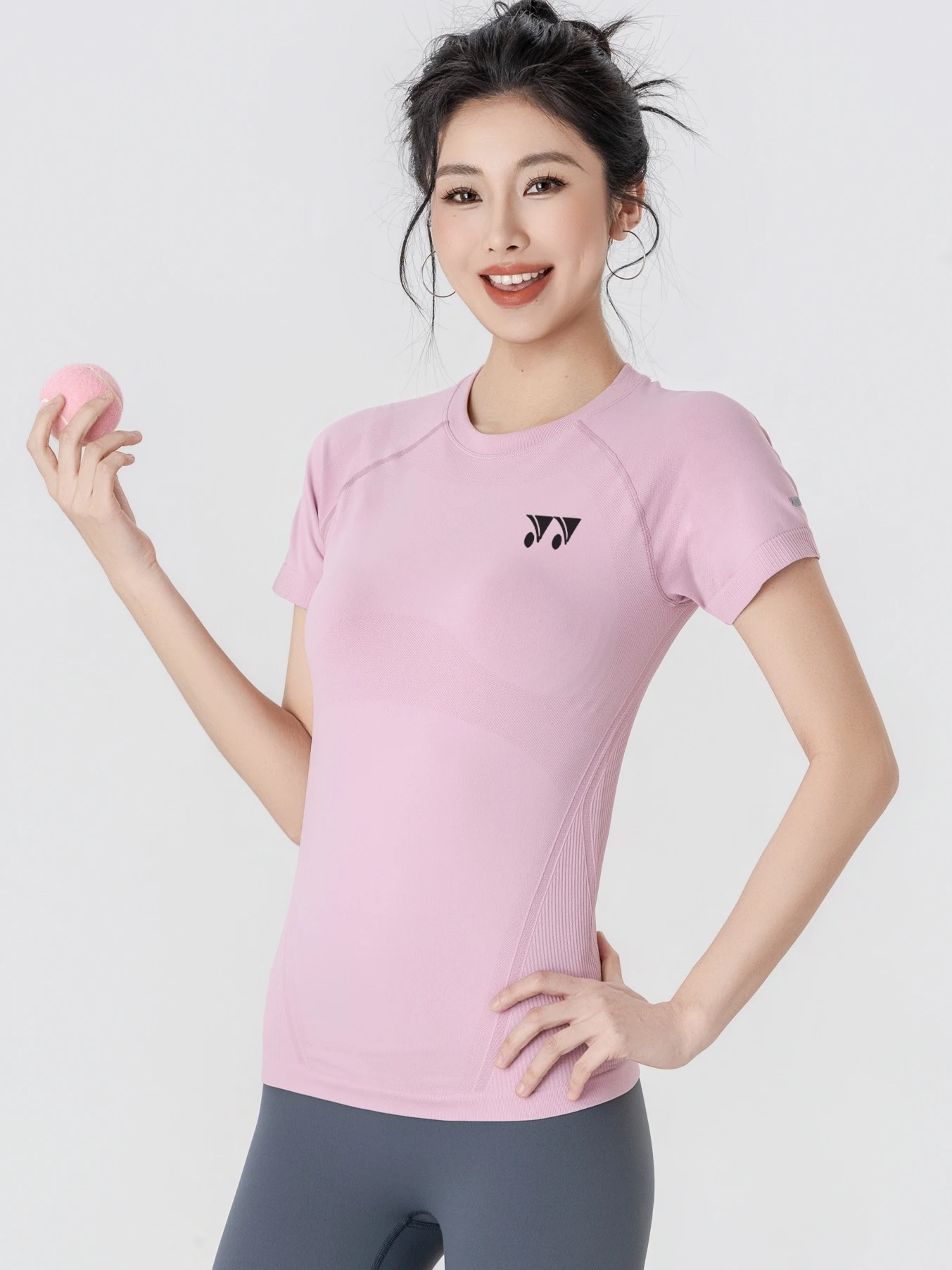 yy-バドミントン-スポーツ-tシャツ-レディース-伸縮性-スリムフィット-ラウンドネック-半袖-速乾性-ランニング-フィットネス-ラウンドネック-トップ