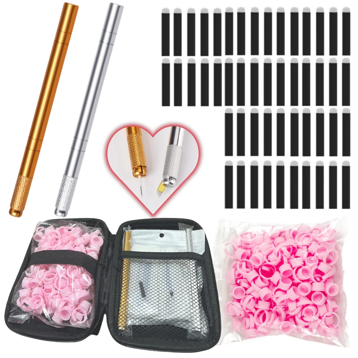 

Совершенно новые 3D ручные иглы для микроблейдинга, иглы для перманентного макияжа, профессиональные кольца для микроблейдинга бровей PMU, набор инструментов