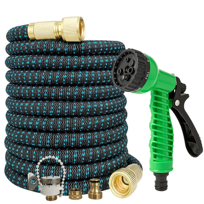 Mangueira de Jardim Expansível 3X, Pistola de Água para Lavagem de Carros com 7 Funções, Mangueira Mágica de Irrigação, Adequada para Irrigação Doméstica e Externa