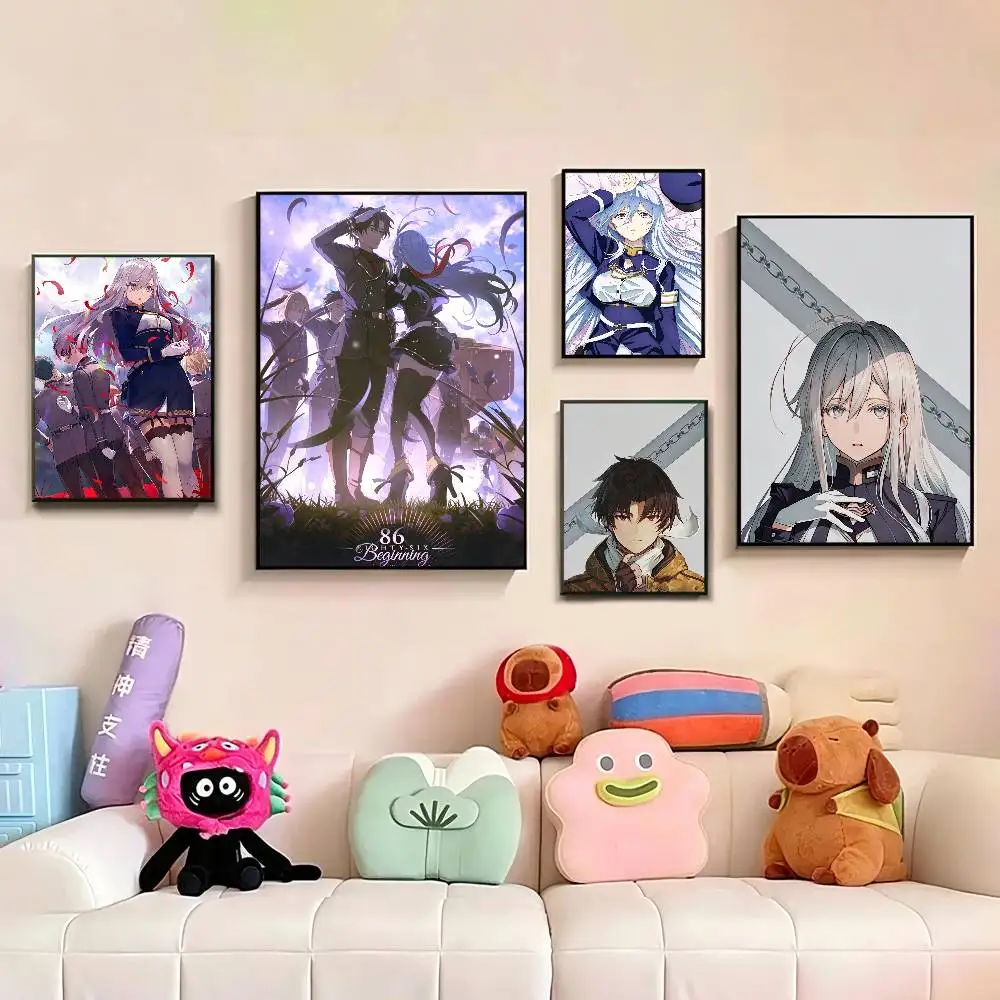 

Anime 86 E-Eighty-Y Six-S Poster Waterproof Wall Art Sticker For Bar Living Room Vintage Decor