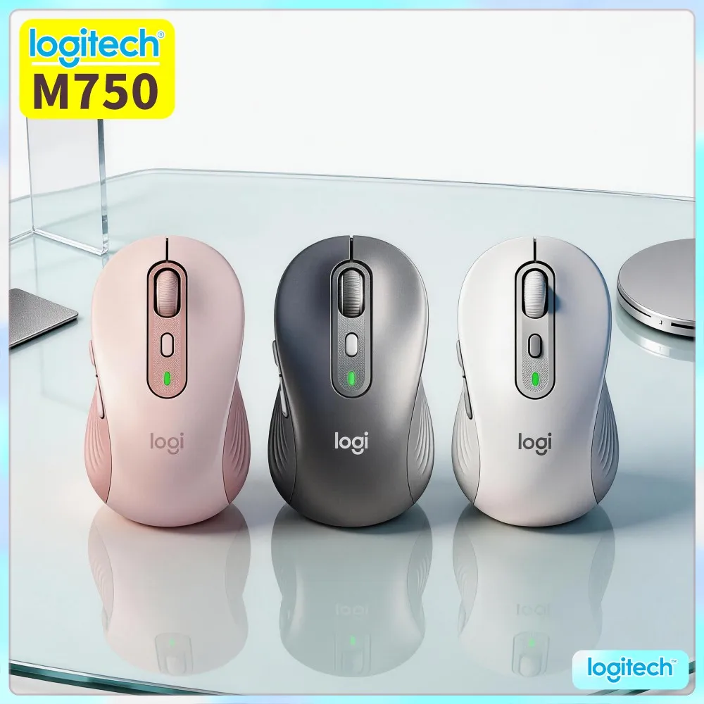 M750 Bluetooth Office Mouse - Quiet Clicks, Soft Thumb Rest, 3-Device Sync, 20-Month Battery, Work Essential
