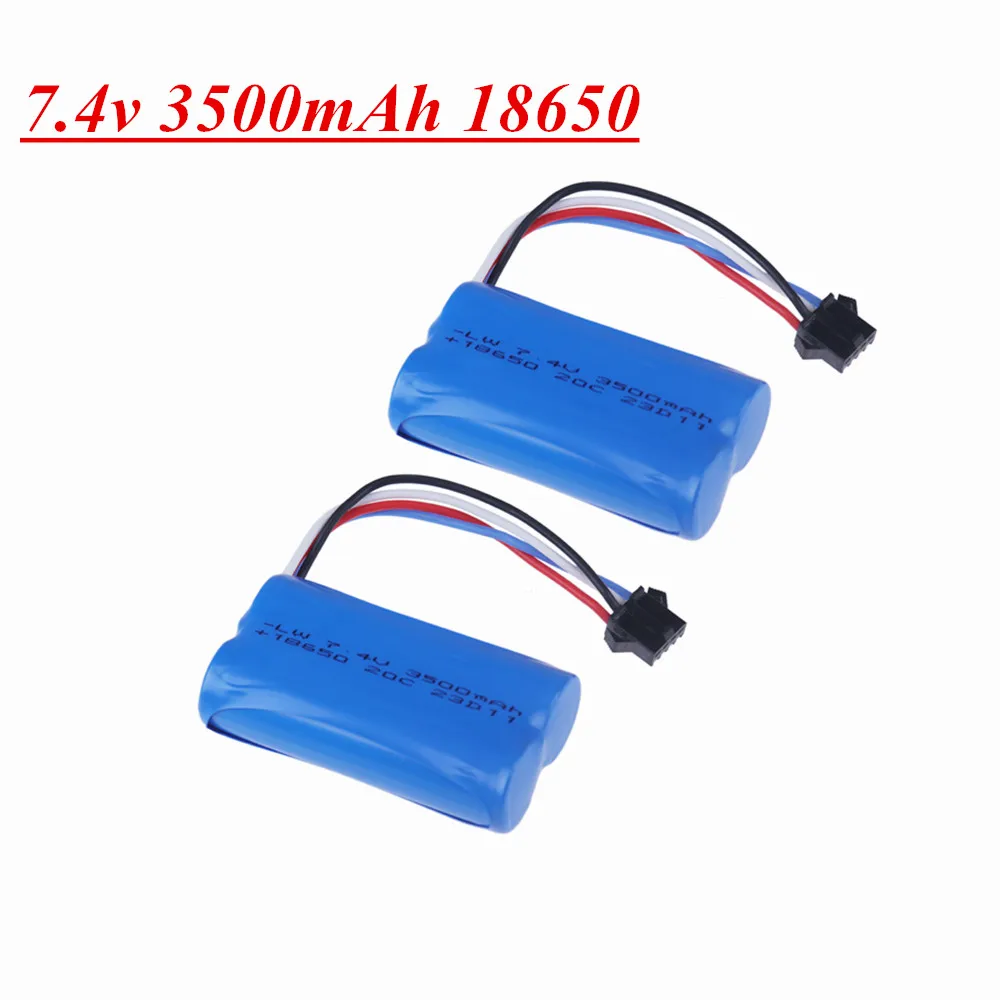 

SM-4P Plug 7.4V 3500MAH 18650 Li-ion battery for Udi007 Udi001 UDI002 UDI902 HJ806 960 961 962 RC racing boat 7.4V 2S battery