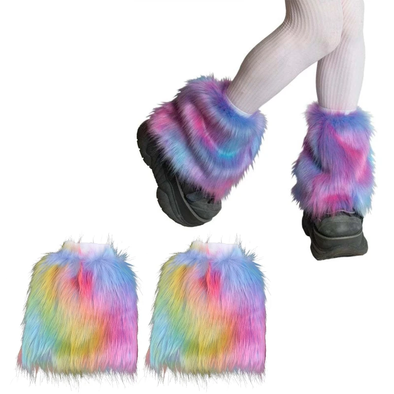 

Faux Fur Cuffs Pile Pile Socks Women Winter Warm Thickened Leg Warmer Short Cuff Furry Foot Cover Plush Tube