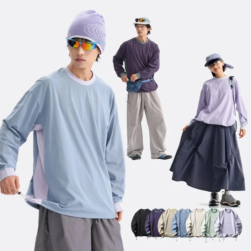 Outdoor Quick Dry Sports Long Sleeve Tshirt Men Women Streetwear Fashion Loose Casual Track T Shirt Couple Techwear T-shirt