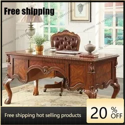 HJ Boss Table Vintage American Desk Stable, Office Desk Spacious ,Wooden Furniture Solid Wood Study Room Customized Product