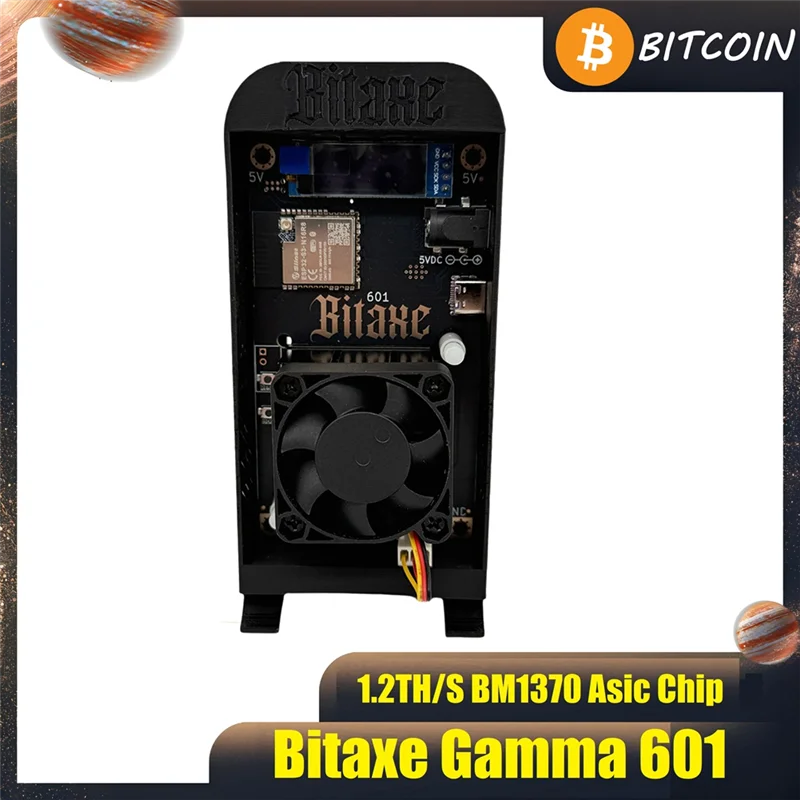 BMBY-Bitaxe Gamma 601 1.2TH/S جهاز تعدين Bitcoin Solo Lottery BM1370 Asic Chip 18-22W BTC جهاز تعدين من Antminer S21 Pro EU PLUG