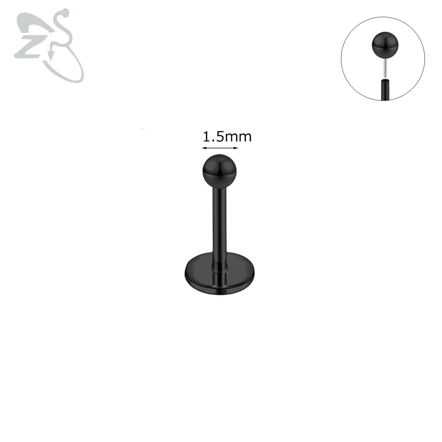 ZS 1 ST 18G/20G Zilver Kleur Lip Stud Rvs Lip Piercings voor Vrouwen Goud Kleur oorbellen 5mm/6mm/7mm/8mm Lichaam Sieraden